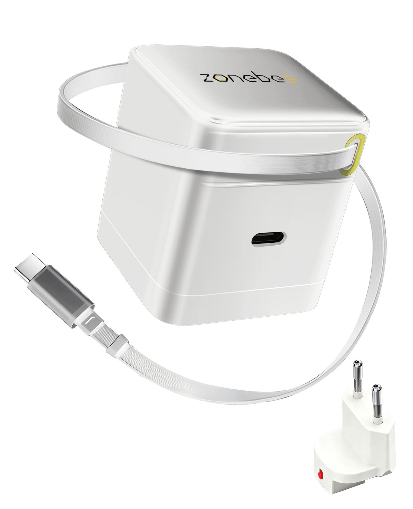 35W GaN Fast Charger with Retractable Cable